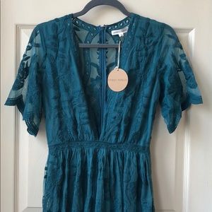 Honey Punch Deep V Maxi Romper